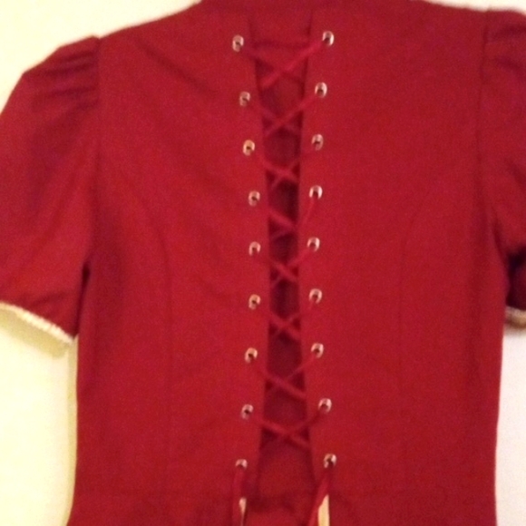 Vintage Lace Up Corset Open Back Dress - Picture 5 of 11